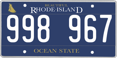 RI license plate 998967