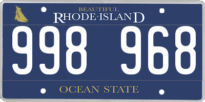 RI license plate 998968