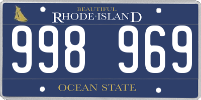 RI license plate 998969