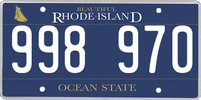 RI license plate 998970