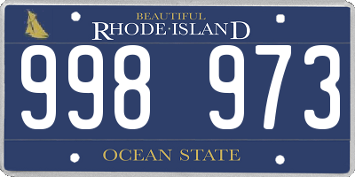 RI license plate 998973