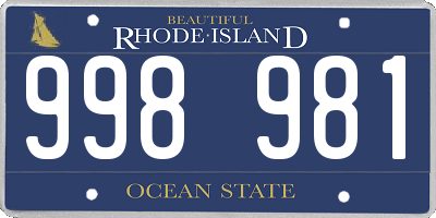 RI license plate 998981