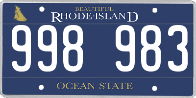 RI license plate 998983