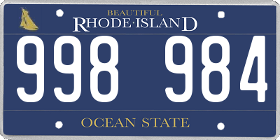 RI license plate 998984