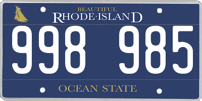 RI license plate 998985