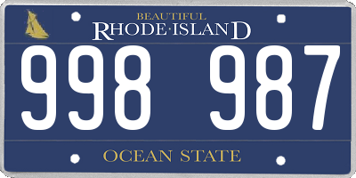 RI license plate 998987