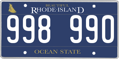 RI license plate 998990