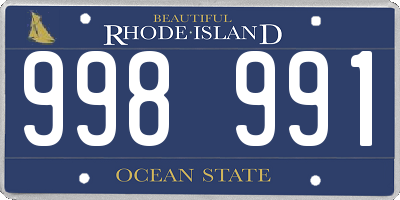 RI license plate 998991