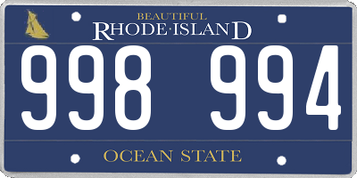 RI license plate 998994