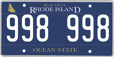 RI license plate 998998