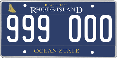 RI license plate 999000