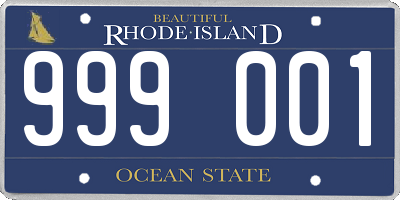 RI license plate 999001