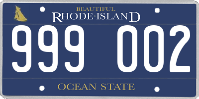 RI license plate 999002