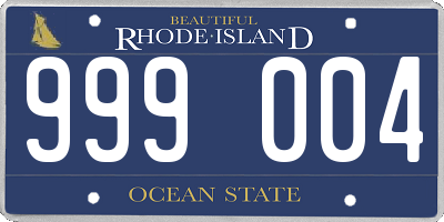 RI license plate 999004