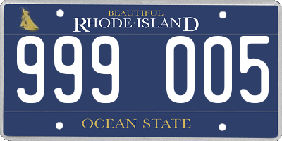 RI license plate 999005