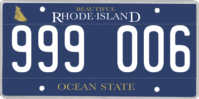 RI license plate 999006