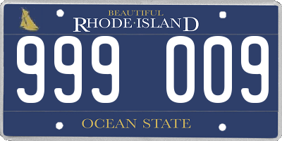 RI license plate 999009