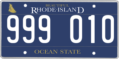 RI license plate 999010