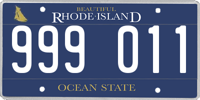 RI license plate 999011