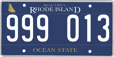 RI license plate 999013