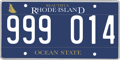 RI license plate 999014