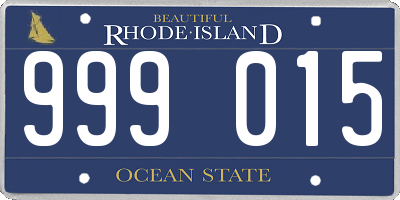 RI license plate 999015