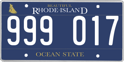 RI license plate 999017