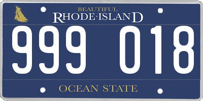 RI license plate 999018