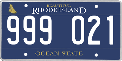 RI license plate 999021