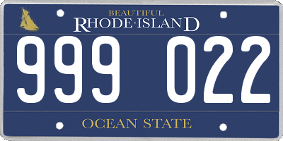 RI license plate 999022