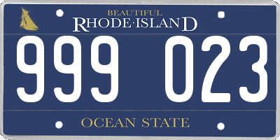 RI license plate 999023