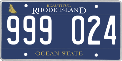 RI license plate 999024