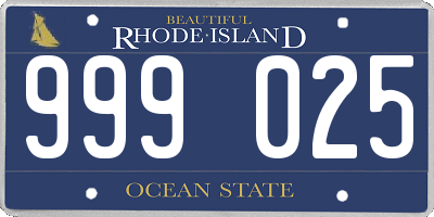 RI license plate 999025