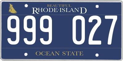 RI license plate 999027