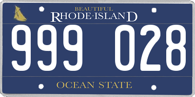 RI license plate 999028