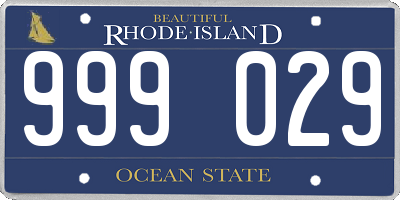 RI license plate 999029