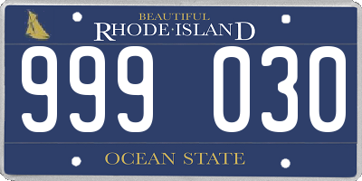 RI license plate 999030