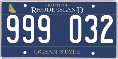 RI license plate 999032