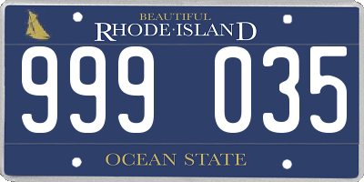 RI license plate 999035