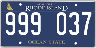 RI license plate 999037