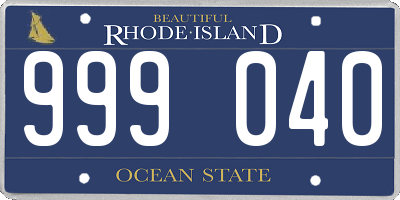 RI license plate 999040