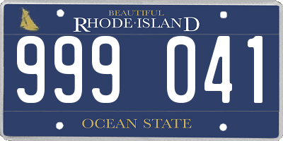 RI license plate 999041