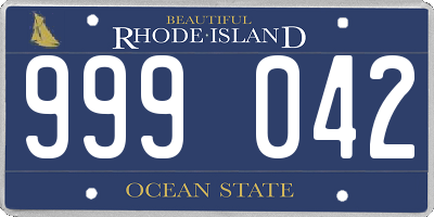 RI license plate 999042