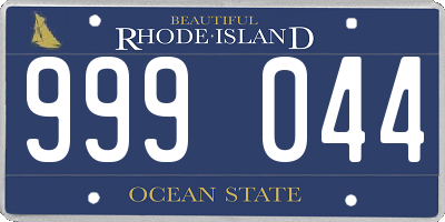 RI license plate 999044