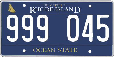 RI license plate 999045