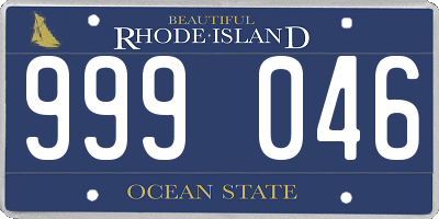 RI license plate 999046