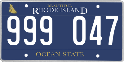 RI license plate 999047