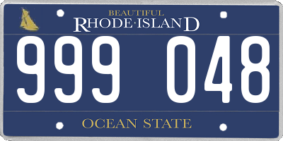 RI license plate 999048