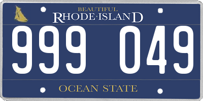 RI license plate 999049