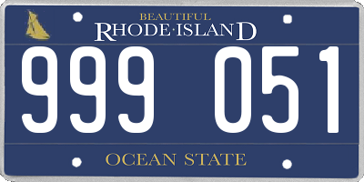 RI license plate 999051